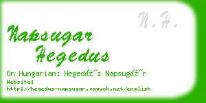 napsugar hegedus business card